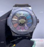 2022 New! Swiss Hublot Takashi Murakami Black Ceramic Rainbow Watch 45mm